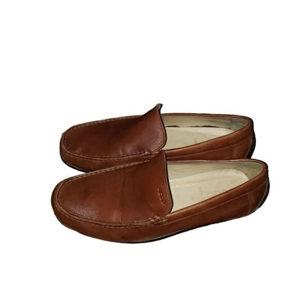 ecco Driving Shoes Loafer Slip-on Leather Mens Size 44 10-10.5 EXTRA WIDTH - Picture 15 of 15